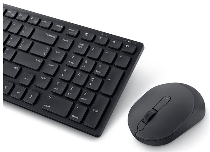 DELL KM555/ Česká/ Slovenská/ bezdrátová tichá klávesnice + myš/ USB/ černá