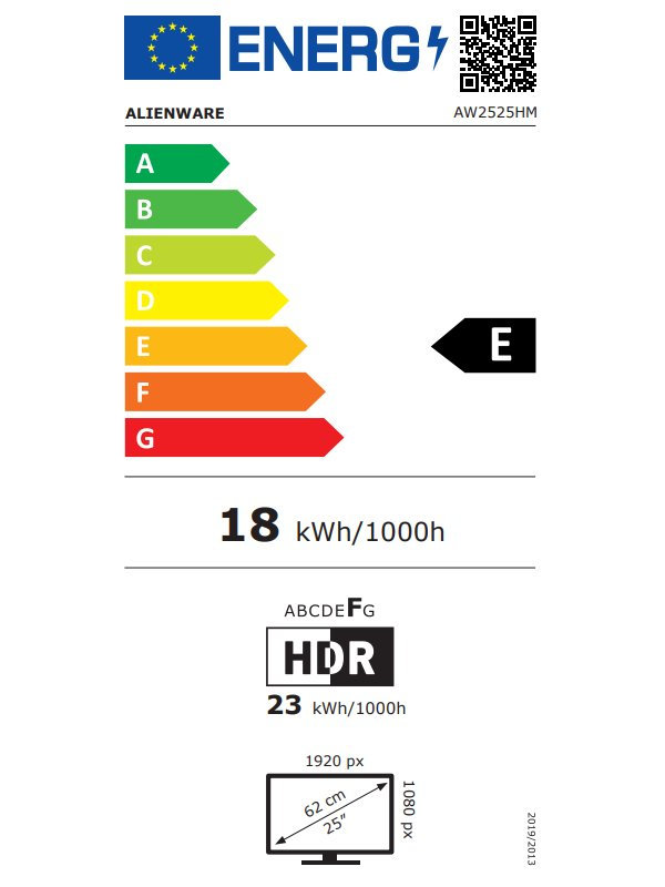 DELL AW2525HM Gaming / 25" LED/ 16:9/ 1920x1080/ FHD/ IPS/ 1000:1/ 1ms/ 2x USB/ DP/ 2x HDMI/ 3Y Basic on-site