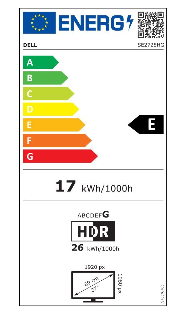 DELL 27 SE2725HG/ 27" LED/ 16:9/ 1920x1080/ 1000:1/ 5ms/ Full HD/ IPS/ 2xHDMI/ DP/ 3Y Basic on-site