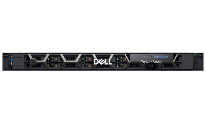 DELL PowerScale F710/ 77TB (10x 7.68TB SSD)/ 4x 100GbE/ 2x CPU/ 512GB/ Ent. Adv./ OneFS/ PS 4Hr on-site/ 