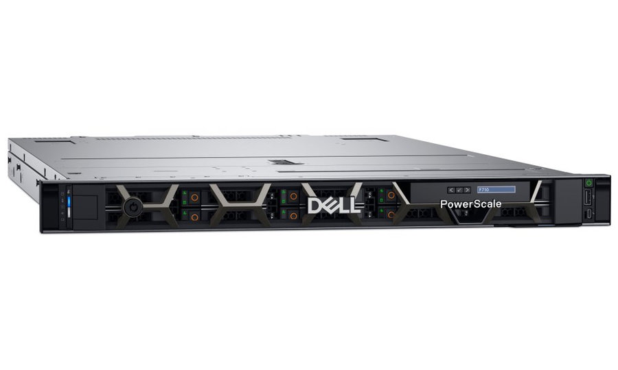 DELL PowerScale F710/ 77TB (10x 7.68TB SSD)/ 4x 100GbE/ 2x CPU/ 512GB/ Ent. Adv./ OneFS/ PS 4Hr on-site/ 