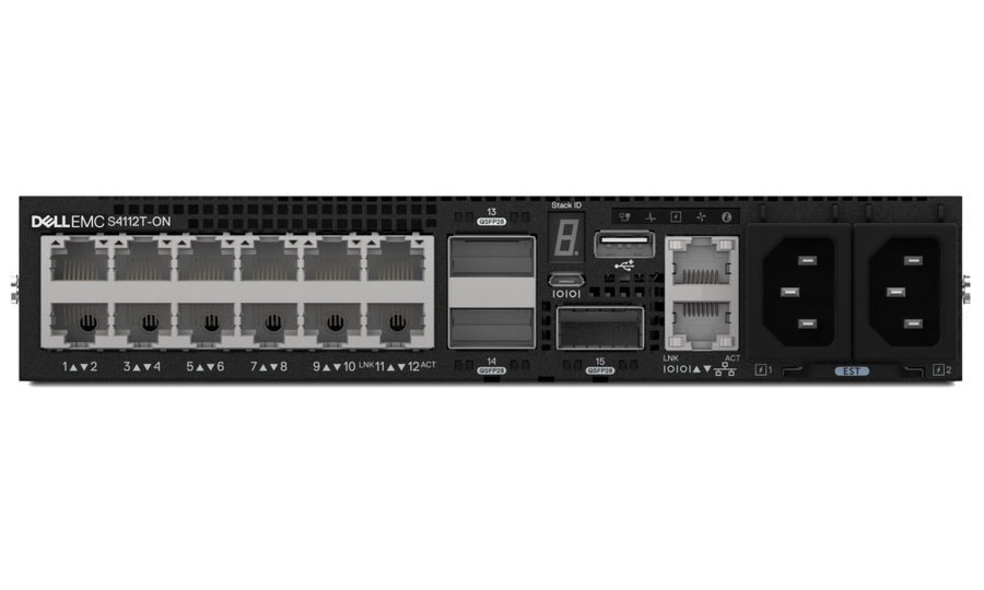 DELL Networking S4112T-ON switch/ 12x 10Gb-T/ 3x 100GbE QSFP28/ IO to PSU/ 2x zdroj/ reverse / management/ 1Y CAR