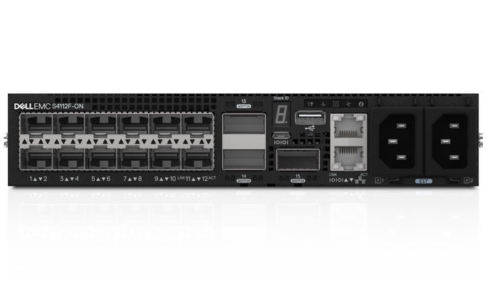 DELL Networking S4112F-ON switch/ 12x 10Gb SFP+/ 3x 100GbE QSFP28/ IO to PSU/ 2x zdroj/ reverse / management/ 1Y PS NBD