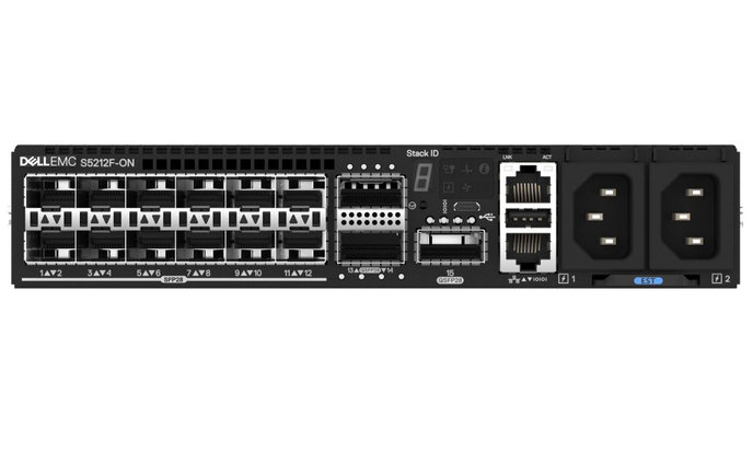 DELL Networking S5212F-ON switch/ 12x 25GbE SFP28/ 3 x 100Gbe QSFP28/ IO to PSU/ 2x zdroj/ management/ 1Y PS NBD