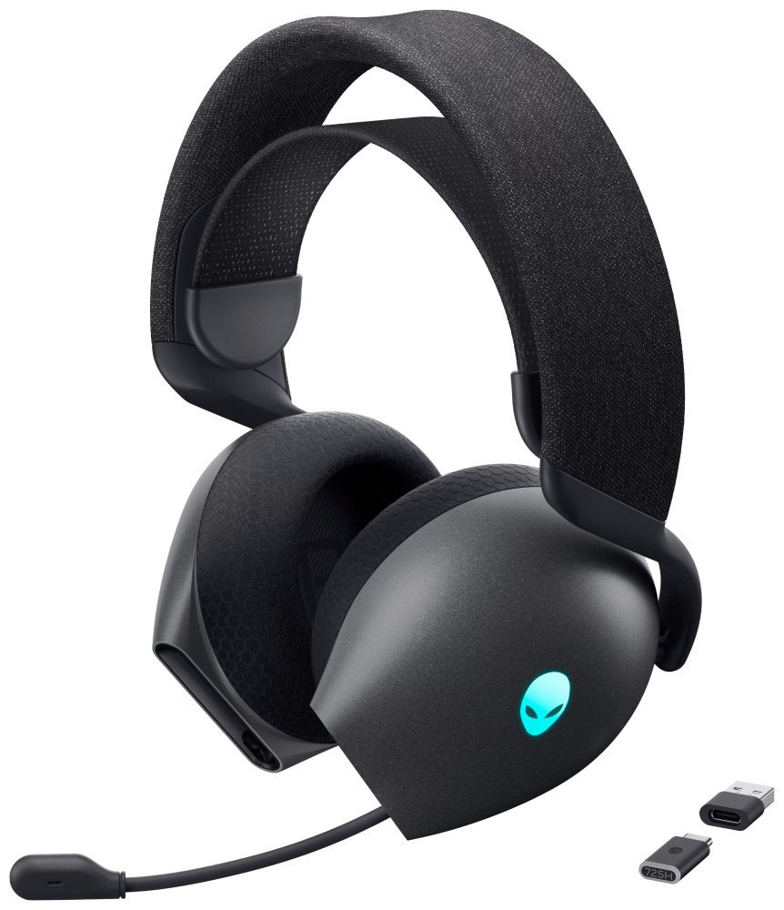 DELL bezdrátová náhlavní souprava  AW725H/ Wireless gaming Tri - mode Headset/ sluchátka + mikrofon/ černá