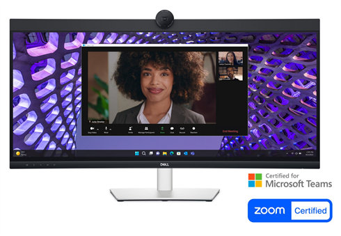 DELL P3424WEB 34" Curved Conferencing Monitor IPS, 3440x1440, 21:9, 1000:1, 300cd, 5ms, DP, HDMI, LAN, USB-C Hub, Black 