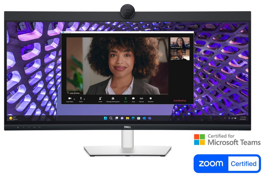 DELL P3424WEB/ 34" curved/ 21:9/ 3440x1440/ WQHD/ 1000:1/ 8ms/ IPS/ DP/ HDMI/ USB-C/ 4xUSB/ RJ45/ webkamera/ repro/ 3Y Basic on-s.