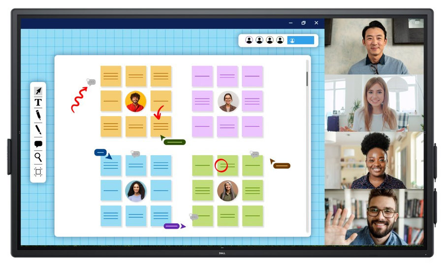 DELL Pro 75 Plus P7525QT Touch/ 75" LED/ 16:9/ 3840x2160/ 1200:1/ 8ms/ 4K/ 2xDP/ 2x HDMI/ 3xUSB/ USB-C/ RJ45/ COM/ 3Y Bas