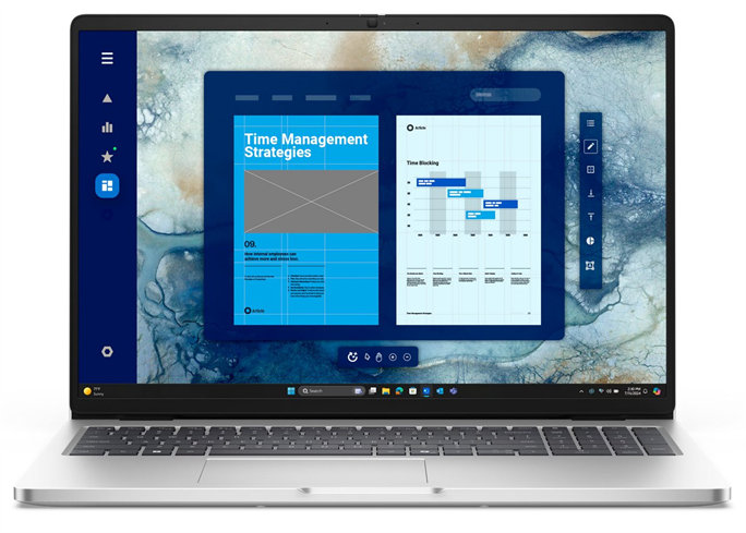 Dell Pro 16 PC16250 U7-255U 16GB 512GB SSD 16" FHD+  IR Cam & Mic FgrPr 3 Cell 65W WLAN Backlit Kb W11Pro 3Y ProSpt