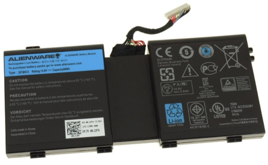 DELL Baterie / 8 článková / 86Wh / LI-ION / pro modely Alienware 17/ 18/ M17X/ M17X R2/ M17X R3/ M17X R4/ M17X R5/ M18X
